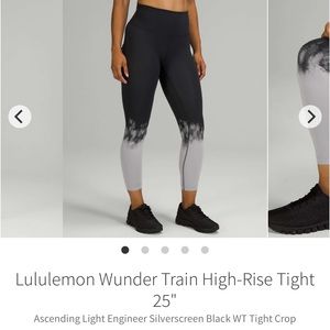 Great pre-loved 🍋Lululemon🍋 Wunder Train High Rise 25” legging 🖤🩶